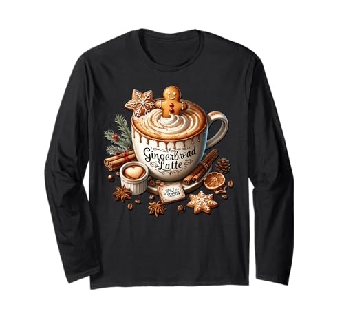 Gingerbread Latte Graphic for Women Christmas Coffee Mug Langarmshirt Gingerbread Latte Graphic for Women Christmas Coffee Mug Langarmshirt von Winter Gifts For Women Christmas Mugs For Xmas