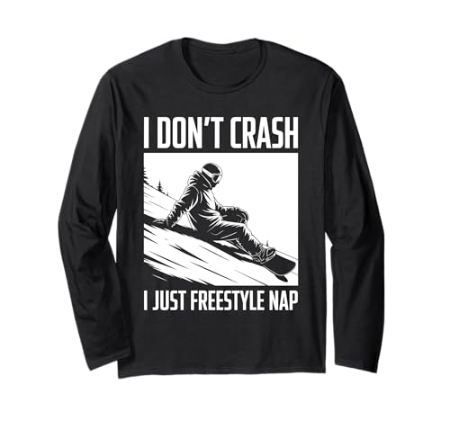 I don't crash I just freestyle nap pun snowboard ski men Langarmshirt von Winter Sport Snowboarding Snowboarders Snowboarder