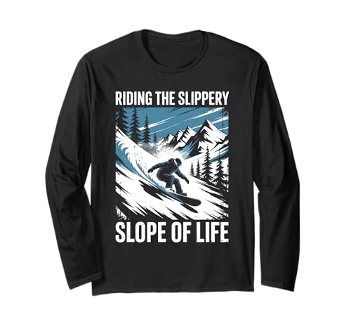 Riding the Slippery Slope of Life Snowboarding Ski Herren Langarmshirt von Winter Sport Snowboarding Snowboarders Snowboarder