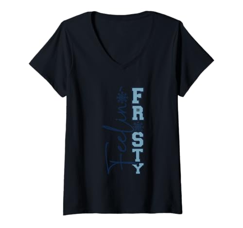 Damen Spüren Sie frostige Winter-Schneeflocken-Vibes T-Shirt mit V-Ausschnitt Damen Spüren Sie frostige Winter-Schneeflocken-Vibes T-Shirt mit V-Ausschnitt von Winter Vibes Snowflake Frosty Theme
