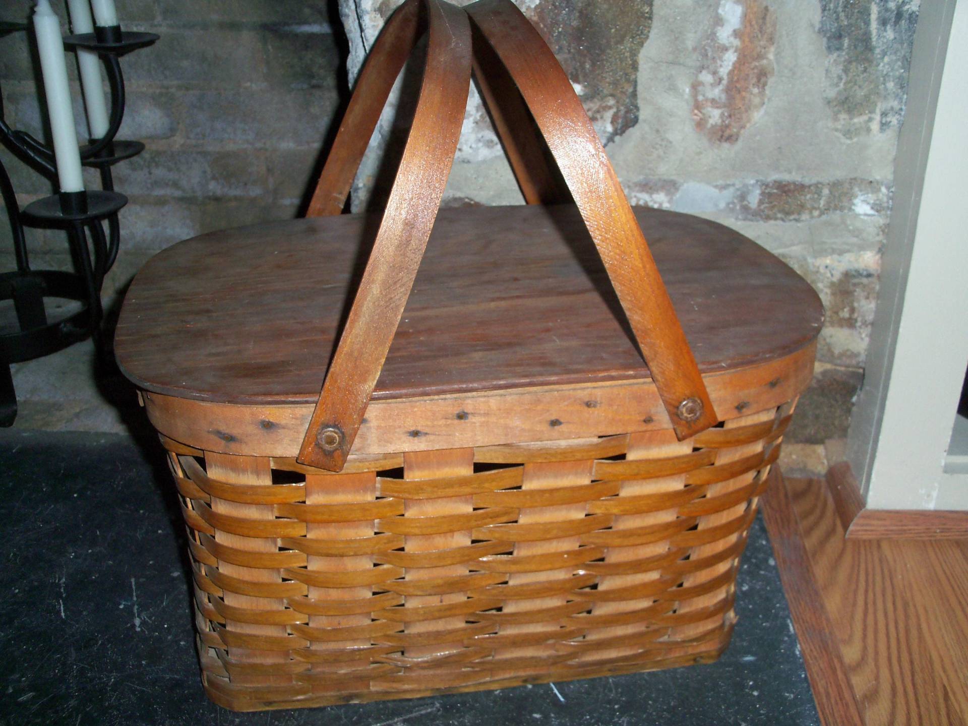 Vintage Gewebt Wicker Picknick Korb Große Display Lagerung Bauernhaus Country Cottage Vintage Gewebt Wicker Picknick Korb Große Display Lagerung Bauernhaus Country Cottage von WinterFinds