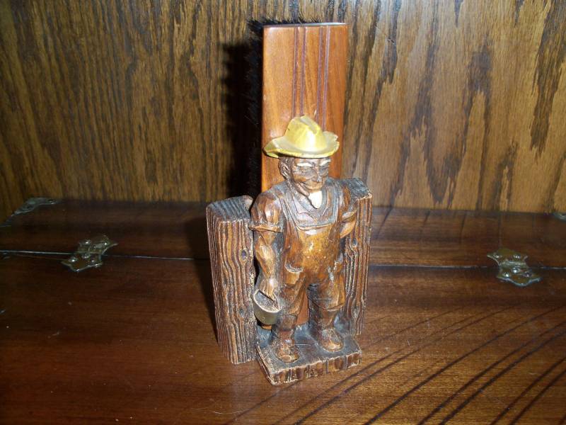 Vintage Orna Holz Schuhbürstenhalter Bauernschuh Glanz von WinterFinds