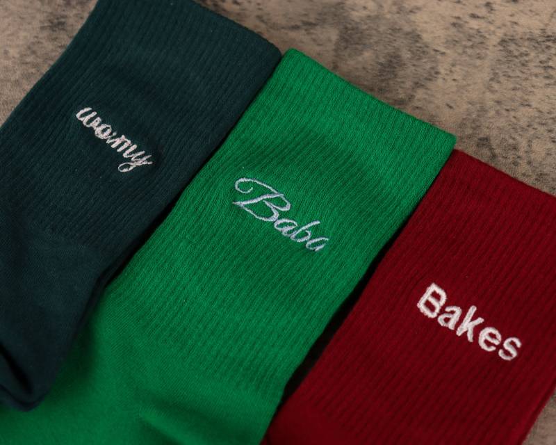 Customized Name Socks For Men & Women Custom Embroidered On Soft Cotton Crew Personalized Gift Her von WinterWaiting