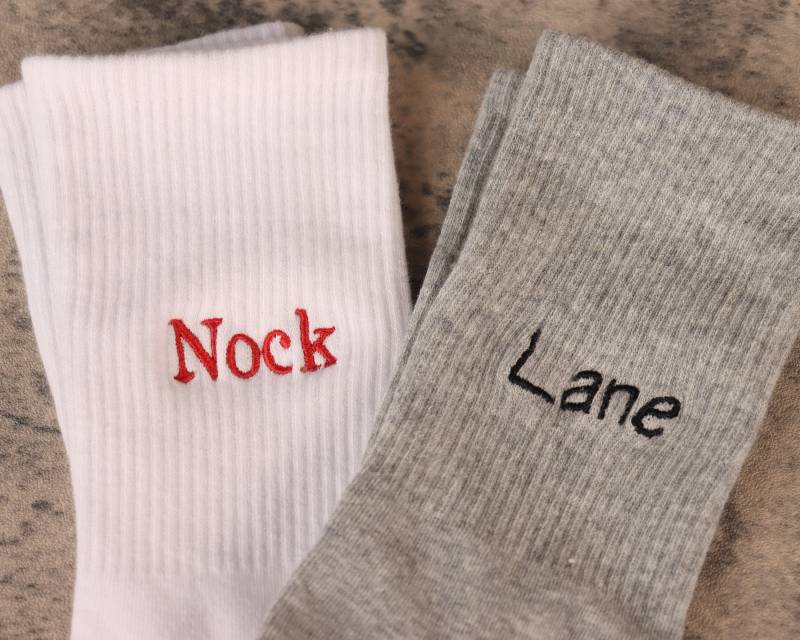 Customized Name Socks For Men & Women Custom Embroidered On Soft Cotton Crew Personalized Gift Her von WinterWaiting