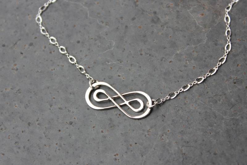 Doppelte Infinity Zeichen Sterling Silber Halskette Mit Ausgefallener Kette - Eternal Endless Forever Love Wedding Doppelte Infinity Zeichen Sterling Silber Halskette Mit Ausgefallener Kette - Eternal Endless Forever Love Wedding von WinterberryJewelry