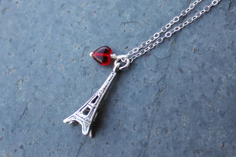 Ich Liebe Paris Frankreich Sterling Silber Halskette - Eiffelturm Charme & Rotes Herz Reisen Sie Europa Helles Oder Antikisiertes Glänzendes Schwarz Ich Liebe Paris Frankreich Sterling Silber Halskette - Eiffelturm Charme & Rotes Herz Reisen Sie Europa Helles Oder Antikisiertes Glänzendes Schwarz von WinterberryJewelry