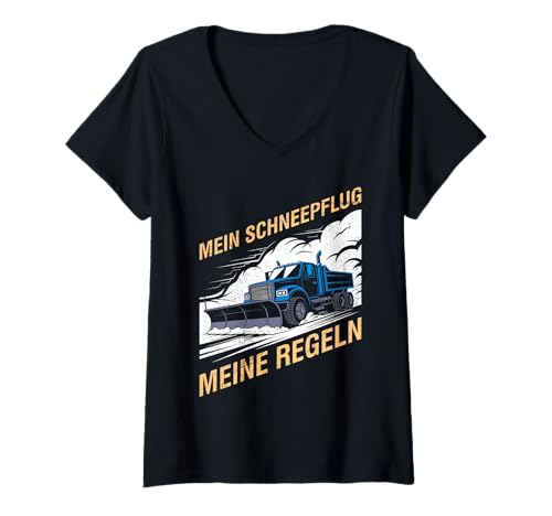 Damen Schneeräumer Mein SCHNEEPFLUG Meine Regeln Winterdienst T-Shirt mit V-Ausschnitt Damen Schneeräumer Mein SCHNEEPFLUG Meine Regeln Winterdienst T-Shirt mit V-Ausschnitt von Winterdienst T-Shirt Straßenwärter Schnee Räumen