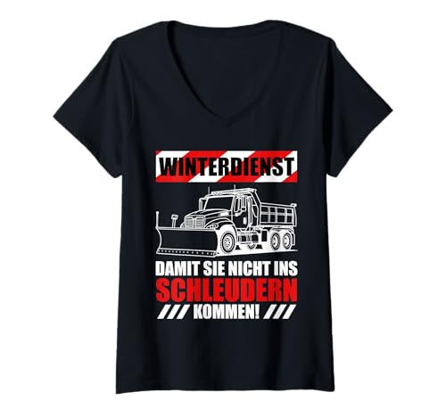 Damen WINTERDIENST DAMIT SIE Nicht INS Schleudern KOMMEN Räumen T-Shirt mit V-Ausschnitt Damen WINTERDIENST DAMIT SIE Nicht INS Schleudern KOMMEN Räumen T-Shirt mit V-Ausschnitt von Winterdienst T-Shirt Straßenwärter Schnee Räumen
