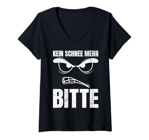 Damen Winterdienst KEIN Schnee MER Bitte Lustiges Schneeräumer T-Shirt mit V-Ausschnitt Damen Winterdienst KEIN Schnee MER Bitte Lustiges Schneeräumer T-Shirt mit V-Ausschnitt von Winterdienst T-Shirt Straßenwärter Schnee Räumen