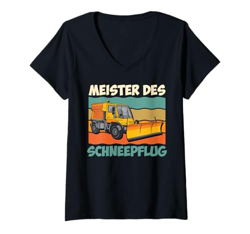 Damen Winterdienst Meister des SCHNEEPFLUG Lustiges Räumen T-Shirt mit V-Ausschnitt Damen Winterdienst Meister des SCHNEEPFLUG Lustiges Räumen T-Shirt mit V-Ausschnitt von Winterdienst T-Shirt Straßenwärter Schnee Räumen
