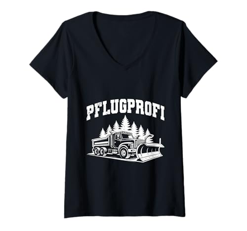 Damen Winterdienst PFLUGPROFI Räumdienst Lustiges Schneeräumer T-Shirt mit V-Ausschnitt Damen Winterdienst PFLUGPROFI Räumdienst Lustiges Schneeräumer T-Shirt mit V-Ausschnitt von Winterdienst T-Shirt Straßenwärter Schnee Räumen