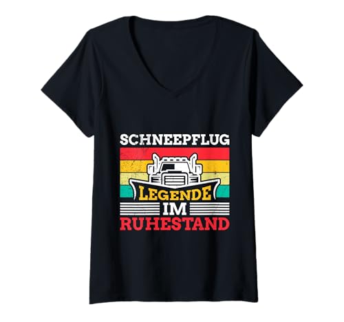 Damen Winterdienst SCHNEEPFLUG Legende IM Ruhestand Schneeräumer T-Shirt mit V-Ausschnitt Damen Winterdienst SCHNEEPFLUG Legende IM Ruhestand Schneeräumer T-Shirt mit V-Ausschnitt von Winterdienst T-Shirt Straßenwärter Schnee Räumen