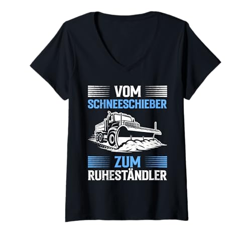 Damen Winterdienst VOM SCHNEESCHIEBER ZUM RUHESTANDLER Räumen T-Shirt mit V-Ausschnitt Damen Winterdienst VOM SCHNEESCHIEBER ZUM RUHESTANDLER Räumen T-Shirt mit V-Ausschnitt von Winterdienst T-Shirt Straßenwärter Schnee Räumen