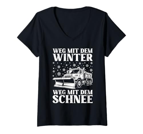 Damen Winterdienst Weg MIT DEM Winter Weg MIT DEM Schnee Räumen T-Shirt mit V-Ausschnitt Damen Winterdienst Weg MIT DEM Winter Weg MIT DEM Schnee Räumen T-Shirt mit V-Ausschnitt von Winterdienst T-Shirt Straßenwärter Schnee Räumen