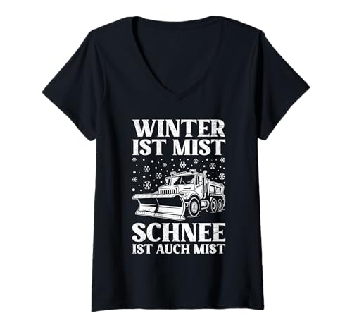 Damen Winterdienst Winter IST Mist Schnee IST Mist Schneeräumer T-Shirt mit V-Ausschnitt Damen Winterdienst Winter IST Mist Schnee IST Mist Schneeräumer T-Shirt mit V-Ausschnitt von Winterdienst T-Shirt Straßenwärter Schnee Räumen