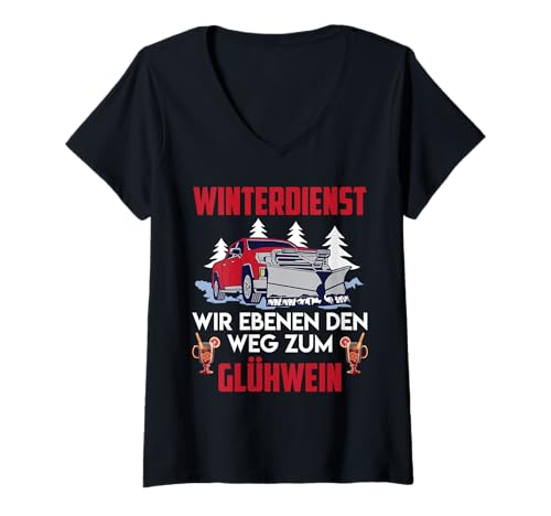 Damen Winterdienst wir Machen den Weg für Glühwein T-Shirt mit V-Ausschnitt Damen Winterdienst wir Machen den Weg für Glühwein T-Shirt mit V-Ausschnitt von Winterdienst T-Shirt Straßenwärter Schnee Räumen