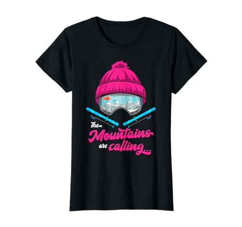 Mountains Are Calling Skibrille Skifahrer Apres Ski Damen T-Shirt von Wintersport Apres Ski Sprüche Geschenke Outfits