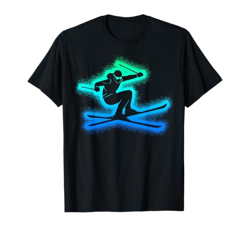Skifahren Skifahrer Kinder Jungen Herren Ski T-Shirt Skifahren Skifahrer Kinder Jungen Herren Ski T-Shirt von Wintersportler Designs Skifahrer Ski Skiurlaub