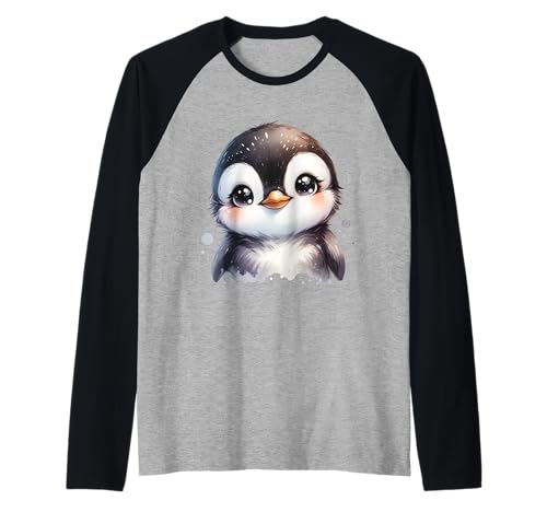 Niedlicher Pinguin mit großen Augen für Kinder Raglan Niedlicher Pinguin mit großen Augen für Kinder Raglan von Wintertiere Kinder Motive Pinguinfreunde