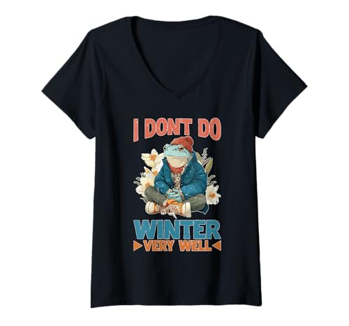 Damen I Don't Do Winter Very Well Kaltes Jahreszeit Hasser T-Shirt mit V-Ausschnitt Damen I Don't Do Winter Very Well Kaltes Jahreszeit Hasser T-Shirt mit V-Ausschnitt von Winterwetter -Saisonstimmung