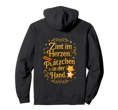 Zimt im Herzen Plätzchen in der Hand Design Damen Pullover Hoodie von Winterzauber by C.B.L.