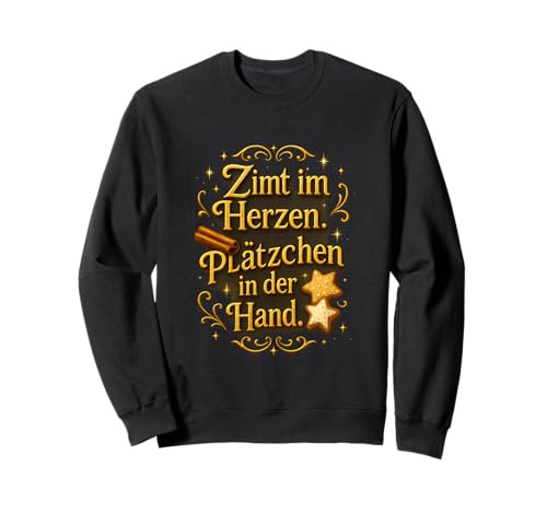 Zimt im Herzen Plätzchen in der Hand Design Damen Sweatshirt von Winterzauber by C.B.L.