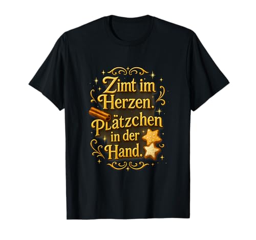Zimt im Herzen Plätzchen in der Hand Design Damen T-Shirt von Winterzauber by C.B.L.