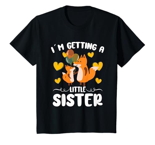 Kinder Süße Füchse Ich hol mir eine kleine Schwester, Mädchen T-Shirt von Im Having A Little Sister Shirts Announcement Gift