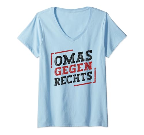 Damen Omas Gegen Rechts Antirassismus T-Shirt mit V-Ausschnitt Damen Omas Gegen Rechts Antirassismus T-Shirt mit V-Ausschnitt von Wir Gemeinsam Gegen Rechts