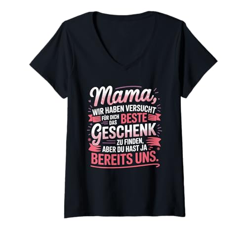 Damen Lustiger Muttertag Spruch Mama Freundschaft Mom Muttertag T-Shirt mit V-Ausschnitt von Wir Sind Dein Geschenk Mama Familien Partnerlook