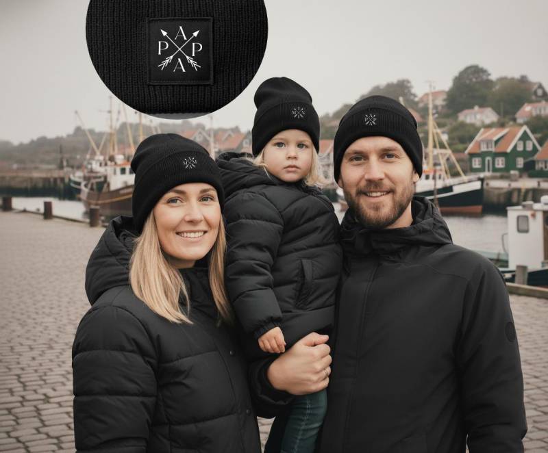 Personalisierte Beanie Mütze 3 Set | Vater Tochter Sohn Partnerlook Winter Kind Damen Opa Oma Weihnachten Geschenkidee von WirMachenFreude