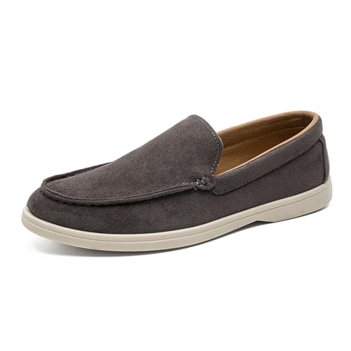 Herren Wildleder Loafer Klassische Freizeitschuhe Flache Bequeme Fahrschuhe Leichte Mokassin Slippers Bootsschuhe EU39-45 von WirSSGut