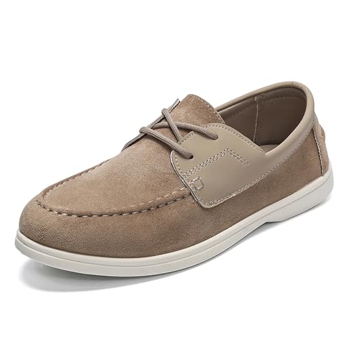 Herren Wildleder Loafer Klassische Freizeitschuhe Flache Bequeme Fahrschuhe Leichte Mokassin Slippers Bootsschuhe EU39-45 von WirSSGut