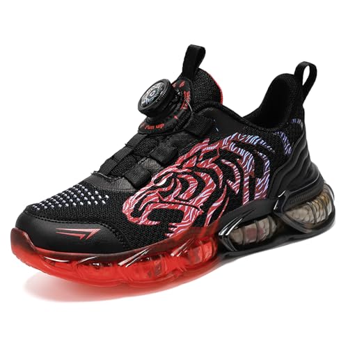 WirSSGut Kinder Laufschuhe Tiger-Offsetdruck Bequeme Sneaker Atmungsaktive Leicht Turnschuhe Rot 28 von WirSSGut