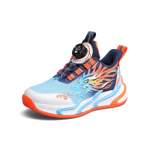 WirSSGut Kinder Sneaker Jungen Laufen Schuhe Mädchen Turnschuhe Bequem Leichte Atmungsaktiv Anti-Rutsch Drachen Tiger Muster Kinderschuhe EU29-39 von WirSSGut