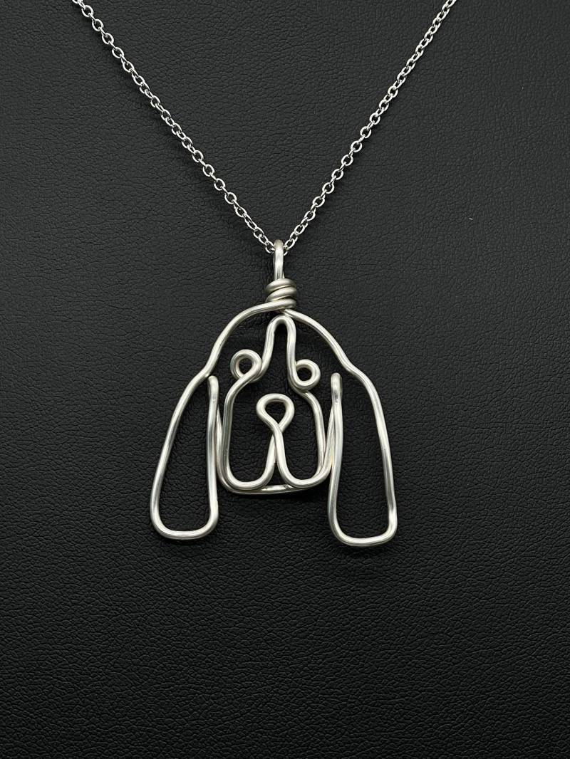 Bluthund Halskette, Silber, Draht, Hund, Hundegesicht Anhänger, Hunde Gedenkstätte Wire Wrap, One Line, Hund Mutter, Haustier Elternteil Bluthund Halskette, Silber, Draht, Hund, Hundegesicht Anhänger, Hunde Gedenkstätte Wire Wrap, One Line, Hund Mutter, Haustier Elternteil von WireAccents