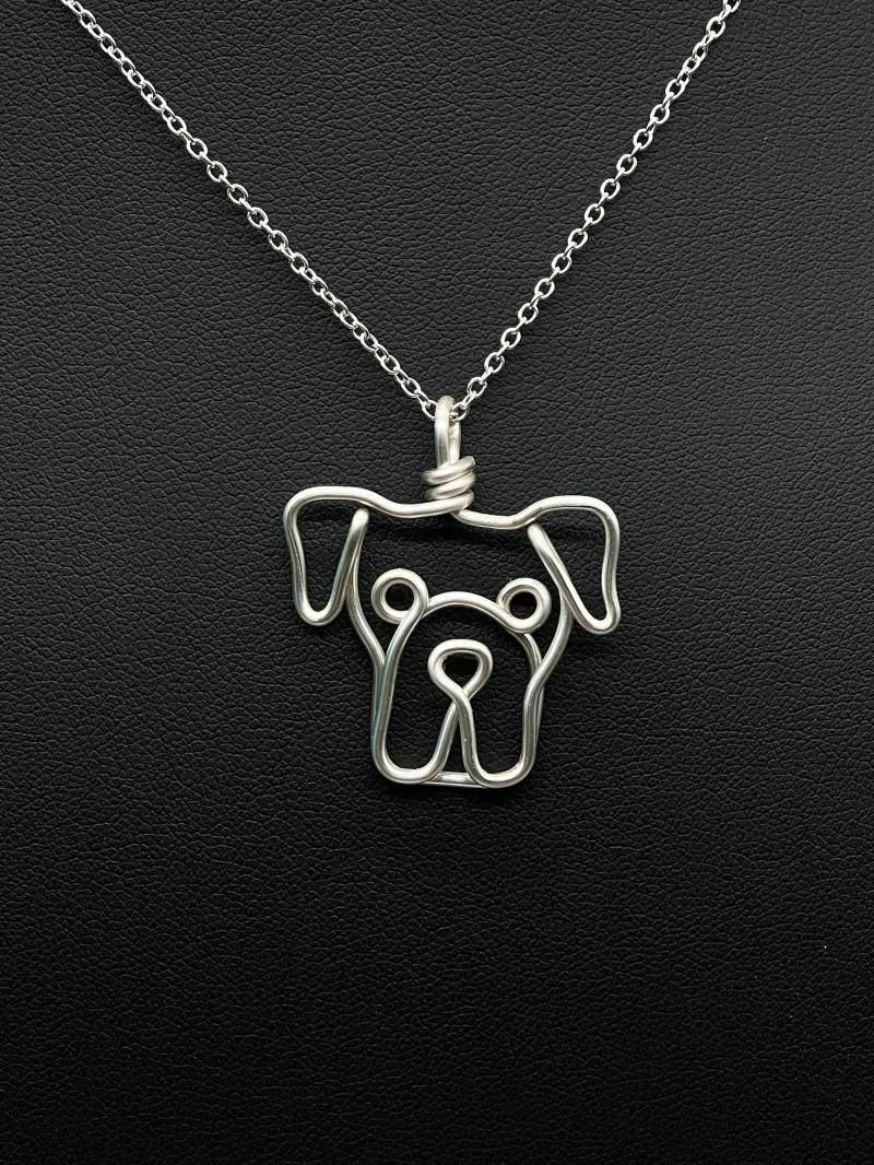 Boxer Halskette, Silber, Draht, Hund, Denkmal, Hundegesicht Anhänger, Wire Wrap, One Line, Hund Mutter, Haustier Elternteil, Versilberter Schmuck Boxer Halskette, Silber, Draht, Hund, Denkmal, Hundegesicht Anhänger, Wire Wrap, One Line, Hund Mutter, Haustier Elternteil, Versilberter Schmuck von WireAccents