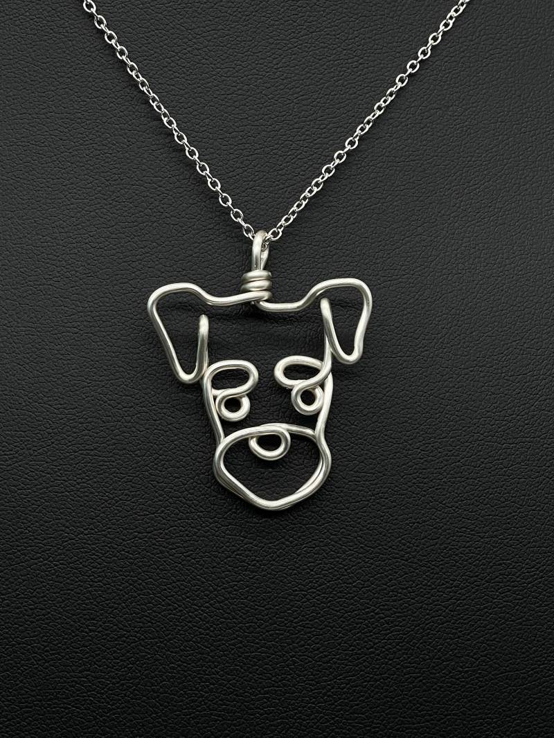 Schnauzer Halskette, Silber, Draht, Hund, Hundegesicht Anhänger, Wire Wrap, Eine Linie, Hund Mama, Haustier Elternteil, Versilberter Schmuck Schnauzer Halskette, Silber, Draht, Hund, Hundegesicht Anhänger, Wire Wrap, Eine Linie, Hund Mama, Haustier Elternteil, Versilberter Schmuck von WireAccents
