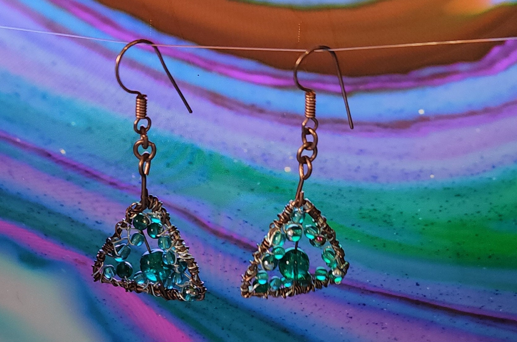 Kupfer Dreieck Wire Wrapped Ohrringe Kupfer Dreieck Wire Wrapped Ohrringe von WireJewelryCreations