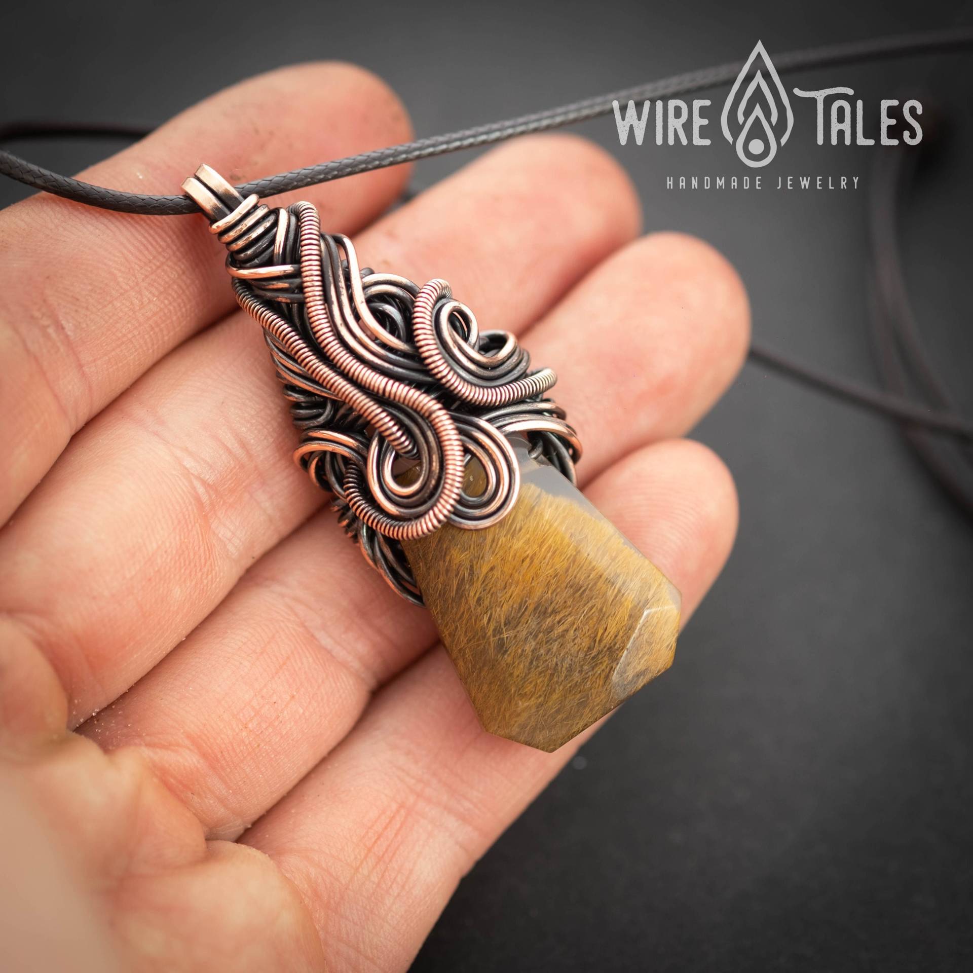 Achat Kristall Halskette, Wirewrapped Schmuck, Boyfriend Geschenk, Kupfer Herren Boho Geschenk Für Frauen, Handgemachter Schmuck von WireTales