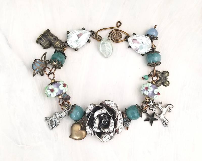 Märchen Wald Armband in Teal Renaissance Verstellbare Länge Fantasy Märchen Wald Armband in Teal Renaissance Verstellbare Länge Fantasy von WireandWings