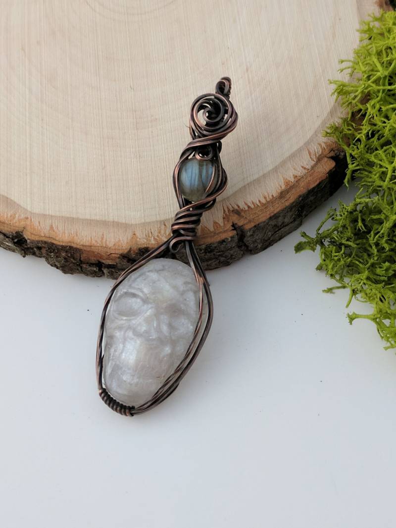 Halloween-Schmuck, Schädel-Anhänger, Schädel-Schmuck, Gothic Schmuck, Draht Gewickelt Anhänger, Sofort Lieferbar, Geschenk Für Sie von WiredByFaithDesigns