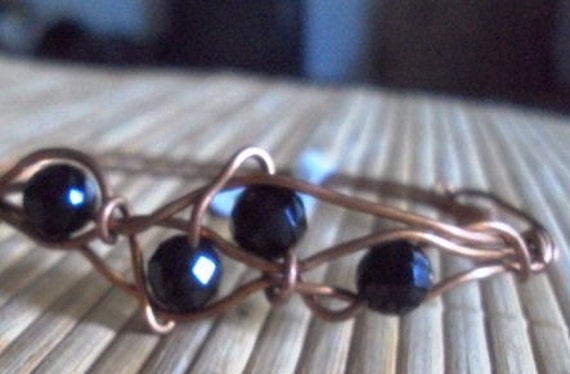 Draht Gewickelt Armreif Armband Kupfer von WirequeenJewelry