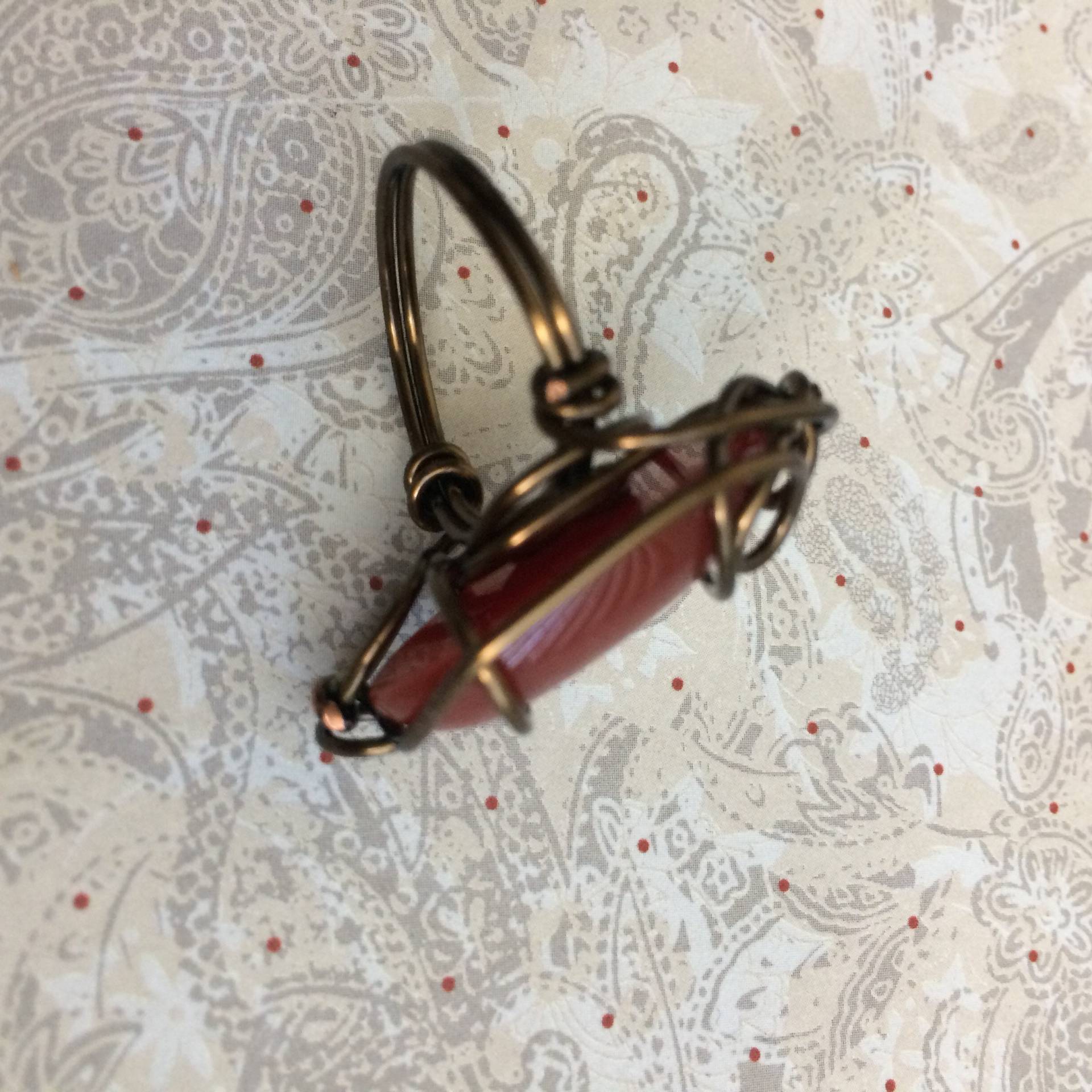 Karneol in Bronze Drahtring von WirequeenJewelry