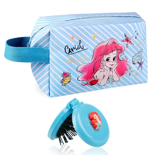 Mermaid Kosmetiktasche Kinder, Cartoon Kulturtasche Damen, Hohe Kapazität Kulturbeutel mit Spiegel, Cosmetic Bag Toiletry Bag Waschtasche mit Griff, Geschenk für Kinder Mädchen Mermaid Kosmetiktasche Kinder, Cartoon Kulturtasche Damen, Hohe Kapazität Kulturbeutel mit Spiegel, Cosmetic Bag Toiletry Bag Waschtasche mit Griff, Geschenk für Kinder Mädchen von Wirhaut