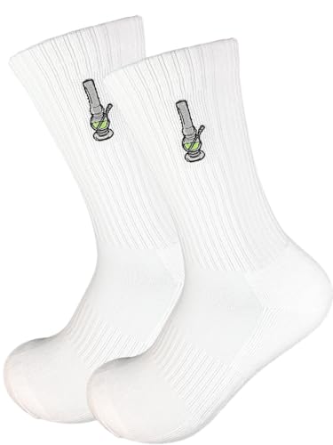 Bong Socken - High Socks aus Baumwolle | Lustige Socken für Männer & Frauen | 1 Paar Socken mit bestickten Motiv in Größe 41-44 (L/XL) | Geschenk zum Geburtstag oder Weihnachten von WirklichRich