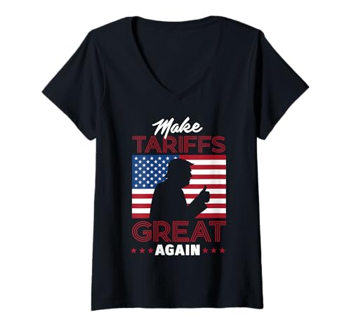 Damen Machen Sie Zölle Wieder großartig T-Shirt mit V-Ausschnitt Damen Machen Sie Zölle Wieder großartig T-Shirt mit V-Ausschnitt von Wirtschaftspatriot