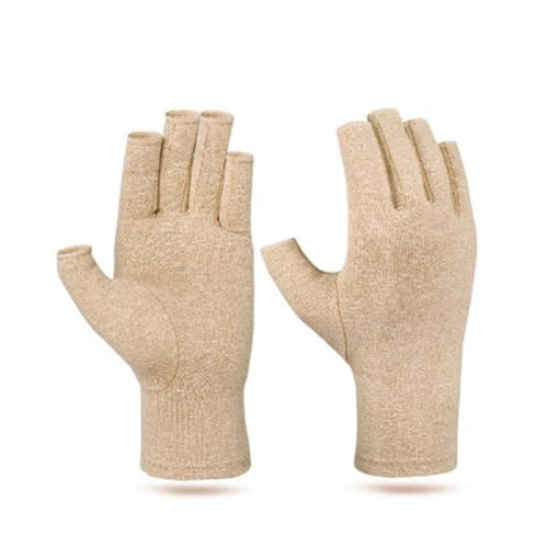 Wisafory 1 Paar Arthritis Handschuhe Fingerlose Handschuhe Baumwolle Kompressionshandschuhe Rheumatische Arthrose Druckhandschuhe Half Fingerhandschuhe für Manner und Frauen Hautfarbe M von Wisafory