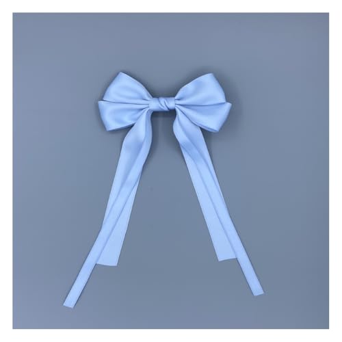 Wisafory 2 Stück Haarschleife Damen Satin Haarspangen mit Schleife Haarklammer Haarschmuck Hair Bow Clip Kopfbedeckung Haare Accessoires für Mädchen und Frauen Mode Styling Accessoire Blau von Wisafory