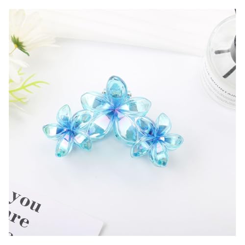 Wisafory 3 Stück Haarklammern mit Blumen-Motiv Haarclips Damen Acryl Blumenklammer Dekorative Haarkrallen Haarschmuck Haar-Accessoires für Damen und Mädchen Dünnes, Dickes, Lockiges Haar Blau von Wisafory